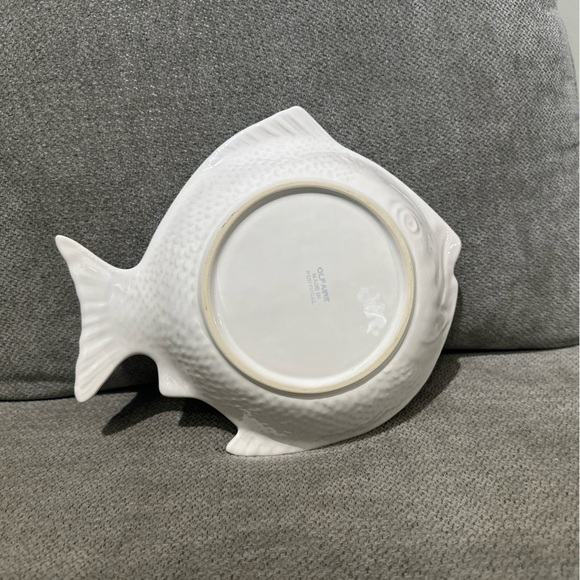 Vintage Olfaire White Textured Fish Shaped Bowl ~ Serving Dish Made In Portugal - Picture 6 of 11